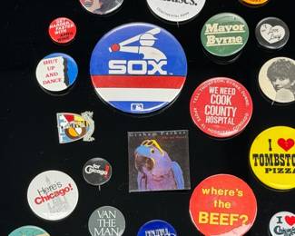 Vintage Pinback Button Collection (41): Chicago, Political, Music, Pop Culture