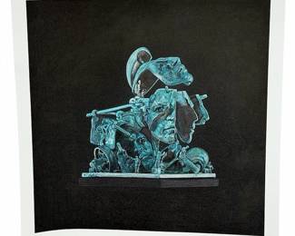 Theodore Ted Gall: Conceptual 'Metamorphic Head' Sculpture Print