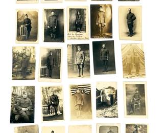 Rare WWI Soldier RPPC Photograph Lot (25) - Military History Collection