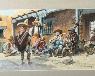 Maher Morcos 'Miday Jamboree' Original Watercolor Painting, c.1981