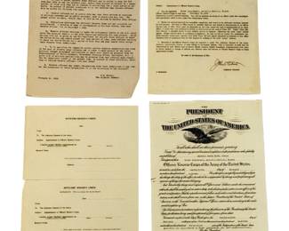 WWI Era 1919 US Army First Lieutenant Aviation Reserve Corps Appointment Documents