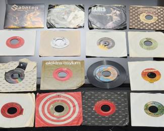 Lot of 17 Vintage 45 RPM Records: queen, Elvis, Aerosmith, Kiss, Doobie Bros