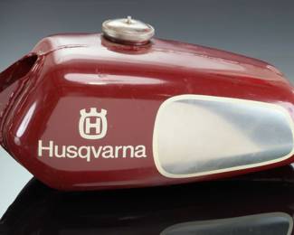 Vintage 1970s Husqvarna Aluminum Motorcycle Gas Fuel Tank (Stamped FR74LA)