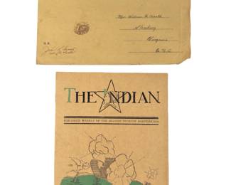 Original WWI "The Indian" 2nd Division Magazine Vol. 1 No. 8 & Envelope 1919