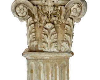 Antique Architectural Salvage Fluted Wood Pilaster Column Element from Illinois