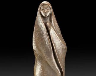 Allan Houser "Woman with Basket" Bronze Sculpture 15/15, 1988 Native American Art
