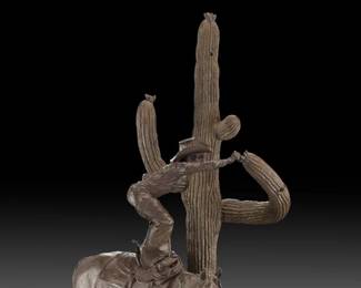 Bill Owen "The Starving Cowboy" Original Bronze Western Sculpture 1986