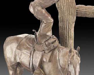 BILL Owen "The Starving Cowboy" Original Bronze Western Sculpture 1986