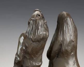 Allan Houser Bronze 'Seeking' Sculpture 9/30, Native American Couple & Dog, 1987