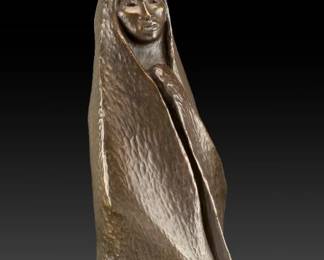 Allan Houser "Woman with Basket" Bronze Sculpture 15/15, 1988 Native American Art
