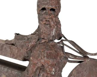 Theodore Ted Gall Maquette Sculpture - Dynamic Abstract Industrial Metal Figure