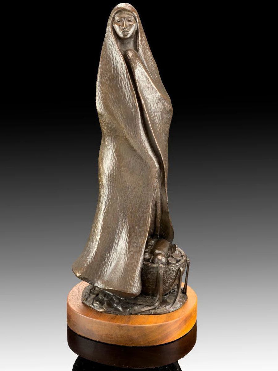 Allan Houser "Woman with Basket" Bronze Sculpture 15/15, 1988 Native American Art