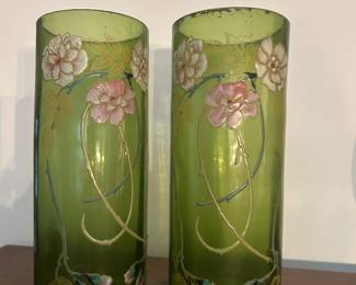Art Nouveau Hand Painted Vases