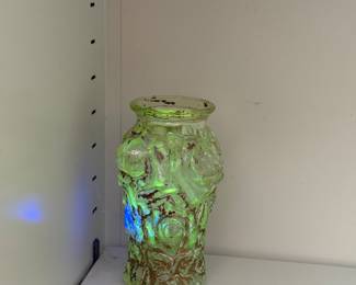 Antique glass under UV light 