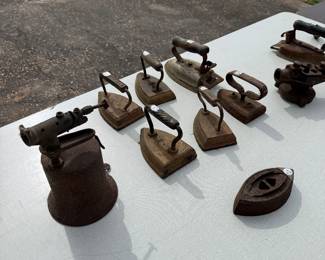 vintage cast iron flat irons, commonly known as "sad irons"