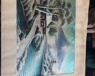 Vintage Silk threaded tapestry 