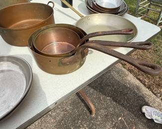 vintage copper pots