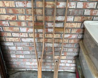 antique wooden crutches