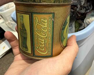 intage Coca-Cola circular storage tin