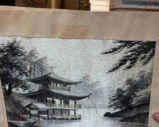 Vintage Silk tapestry art