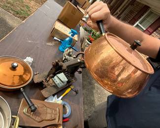 vintage copper pots