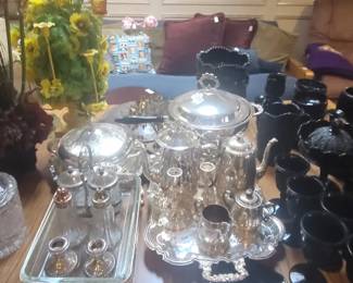 Silver serving pieces 