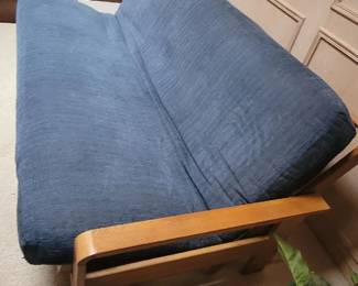 Denim covered futon