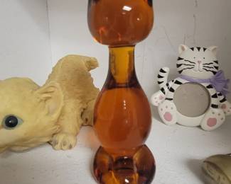 Amber glass cat