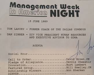 Tom Landry autograph 