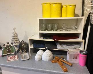 Vtg Canisters, Misc Holiday Decor 