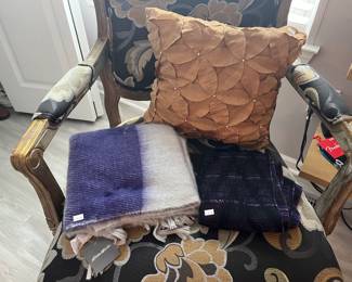 Accent Chair, Decorative Pillows 