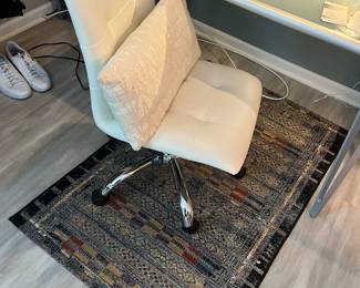 Rug, White Rolling Chair 