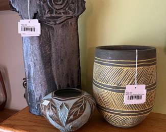 Brutalist Pottery Vase, West Elm Handcrafted Vase 