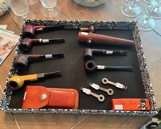 Decorative Tray, Wooden Pipes 