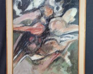 Georges Romathier signed vintage oil on canvas