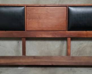 John Keal for Brown Saltman walnut king-size headboard