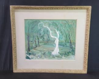 Vintage John J. Newman casein on canvas painting