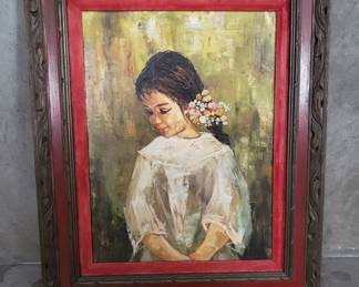 Signed oil on canvas, "Pepita," by Mix
