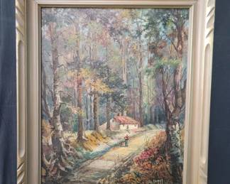 Vintage Joseph Sloman oil painting on canvas