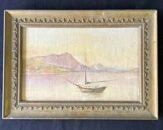 Vintage framed pastel art