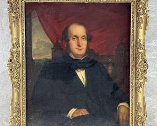 19th c. American School oil on canvas portrait