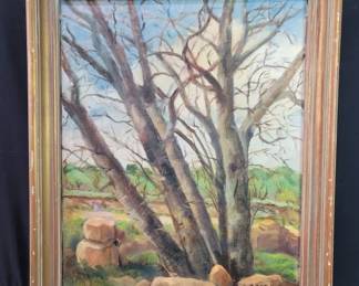 Vintage signed oil painting on canvas