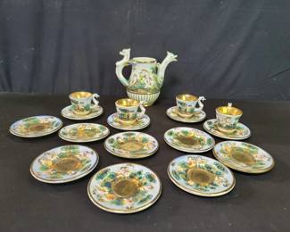 Capodimonte (Italy) cups, saucers and teapot