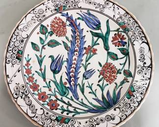 Vintage Greek handmade Icaros floral pottery plate