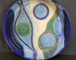 Eduardo Vega signed vintage mosaic ceramic bowl
