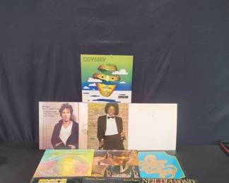 Ten vinyl LP records, Michael Jackson. Kenny Rogers, Bruce Springsteen and others