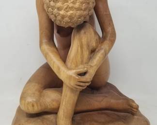 Carved wood figurine, signed Luis Potosi (Ecuador)
