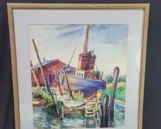 Mildred Landis 1948 signed watercolor