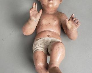 Vintage carved wood baby Jesus