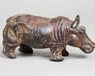 Vintage brass hippopotamus figurine